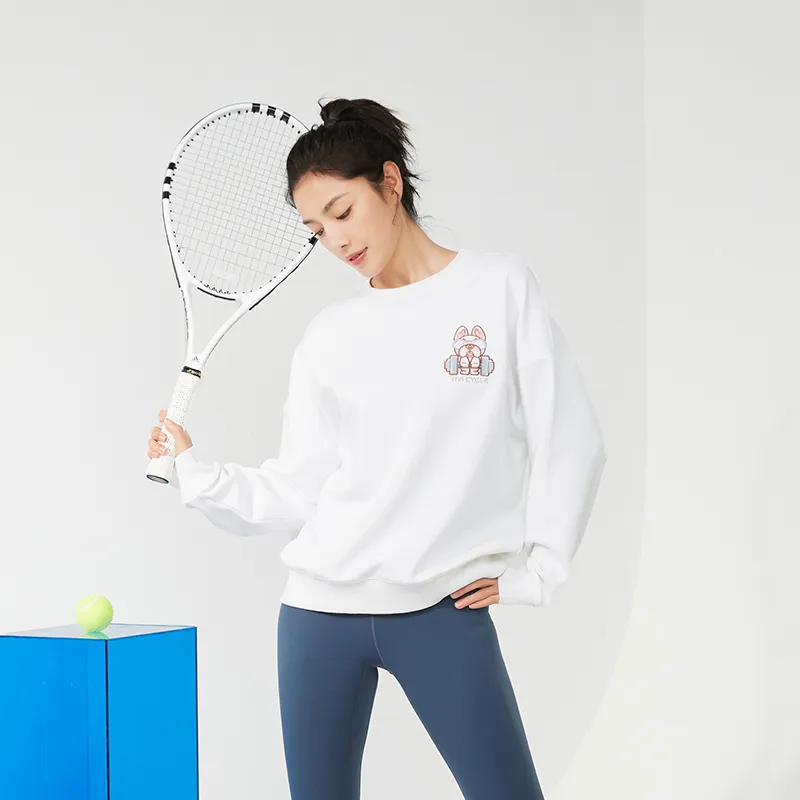 VIVI CYCLE Sweatshirt Unisex Ivory White-2