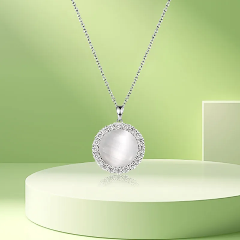 BNNYW Natural Chalcedony Jade Necklaces Women's-3