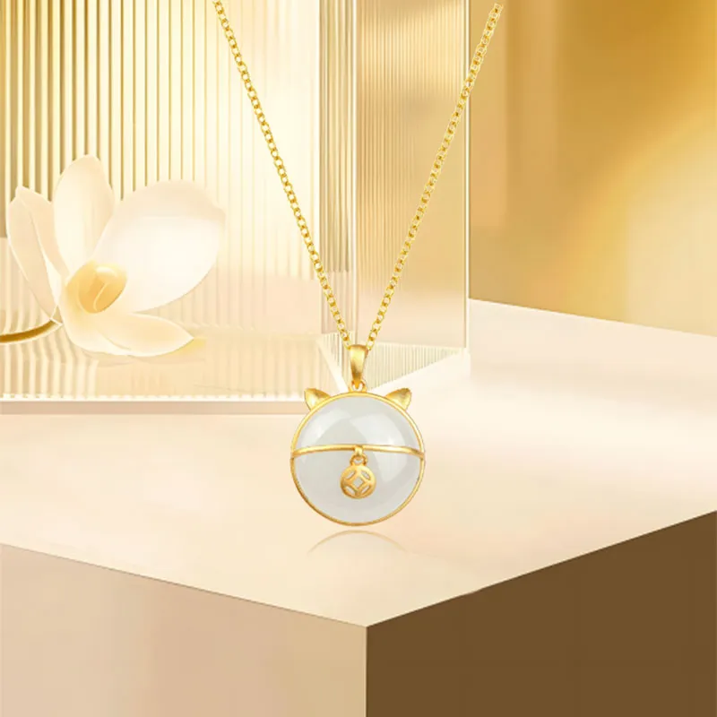 BNNYW Glass Cat Eye Necklaces Women's-2