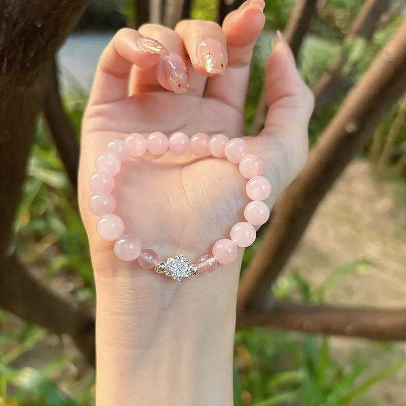 BNNYW Natural Strawberry Quartz Bracelets Unisex-2