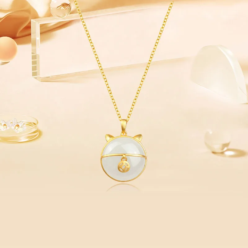 BNNYW Glass Cat Eye Necklaces Women's-3