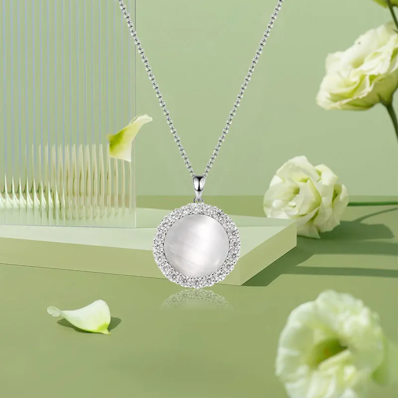 BNNYW Natural Chalcedony Jade Necklaces Women's-1