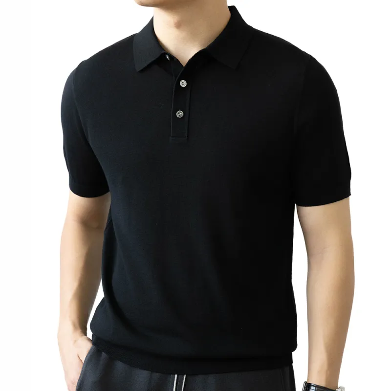 BILISISHANYANG Knitwear Fashion Summer Short Sleeved Polo Solid Color T Shirt Men's-10