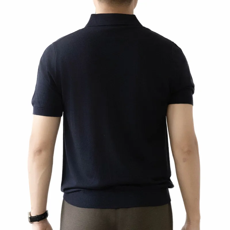 BILISISHANYANG Knitwear Fashion Summer Short Sleeved Polo Solid Color T Shirt Men's-6