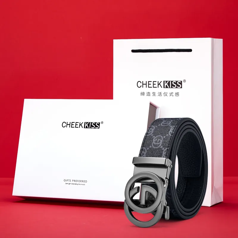 Cheekkiss Top Grain Cow Leather Belts Men's 3.5cm-2