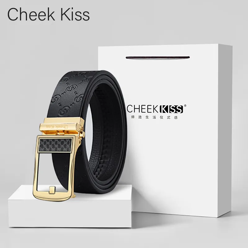 Cheekkiss Cow Leather Belts Men's 3.5cm-13