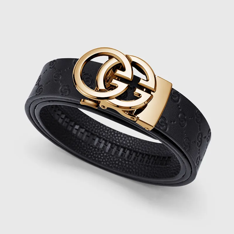Cheekkiss Cow Leather Belts Men's Gunmetal, Gold 3.5cm-18
