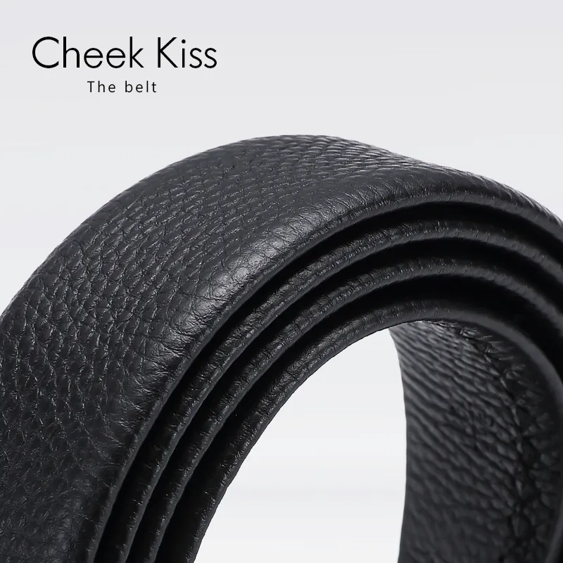Cheekkiss Cow Leather Belt Father's Day Men's Black 3.5cm-5