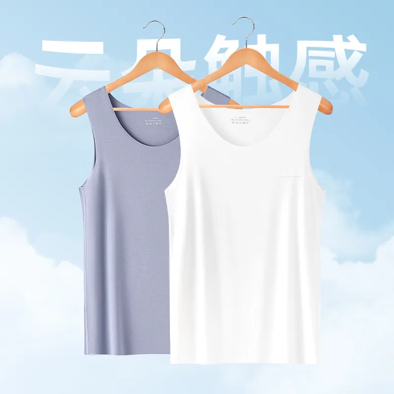 Cheekkiss Tank Top Men's Spring And Summer Solid Color Seamless Inner Base T Shirt For Men With Premium Gift Box Set-3