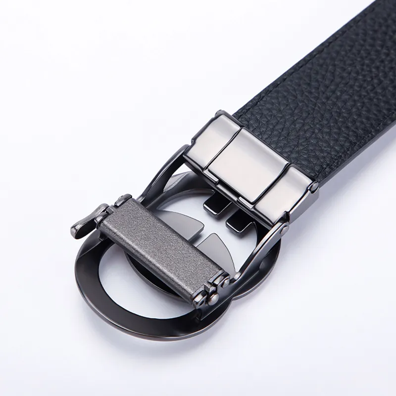Cheekkiss Cow Leather Belts Men's Gunmetal, Gold 3.5cm-4