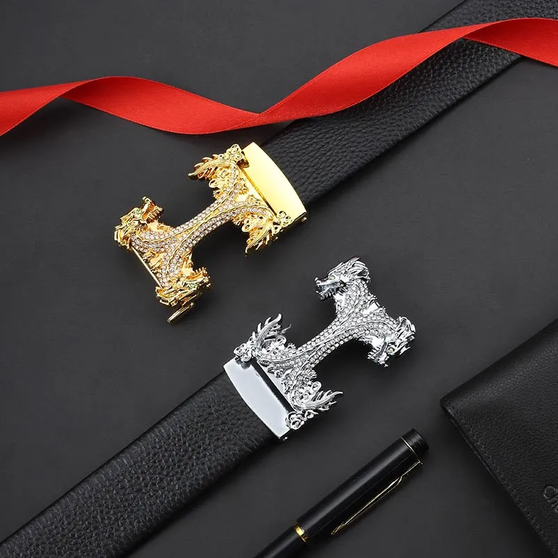 Cheekkiss Cow Leather Belts Men's 3.5cm-4