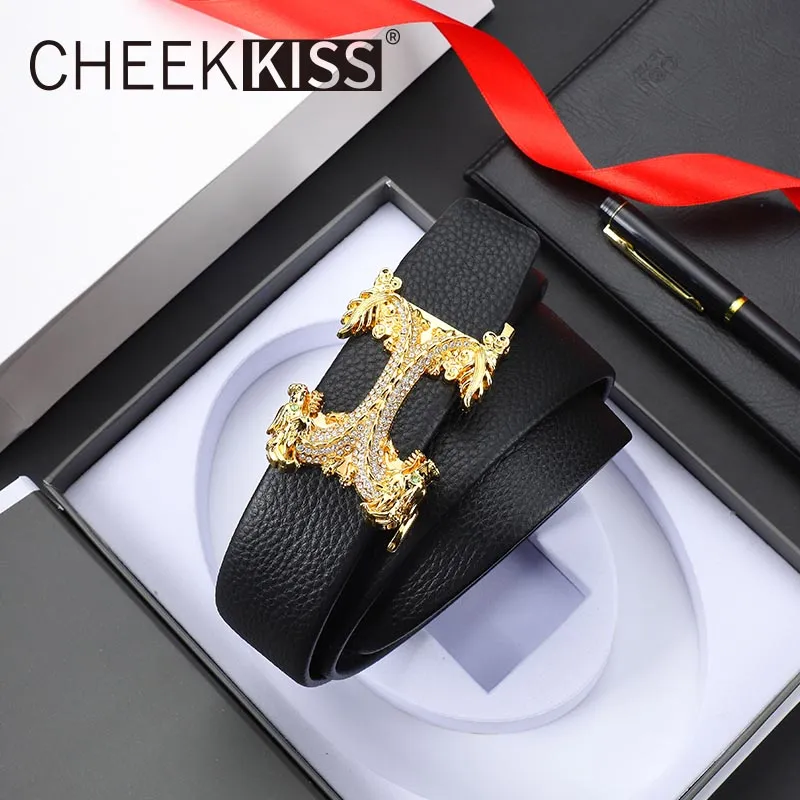 Cheekkiss Cow Leather Belts Men's 3.5cm-2