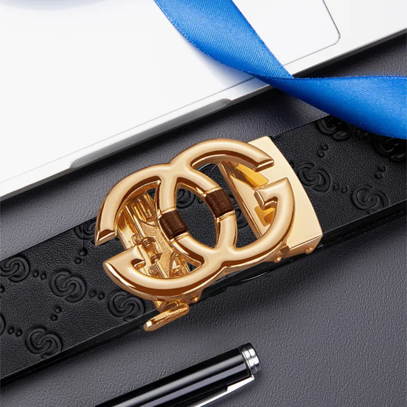 Cheekkiss Cow Leather Belts Men's Gunmetal Silver Gold 3.5cm-5