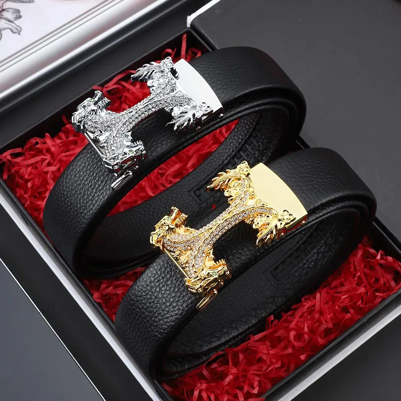 Cheekkiss Cow Leather Belts Men's 3.5cm-3
