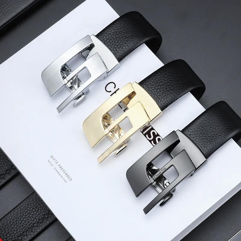 Cheekkiss Cow Leather Belt Men's 3.5cm-3