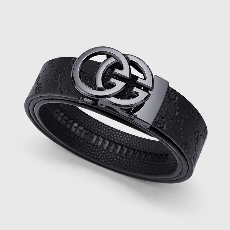 Cheekkiss Cow Leather Belts Men's Gunmetal, Gold 3.5cm-16
