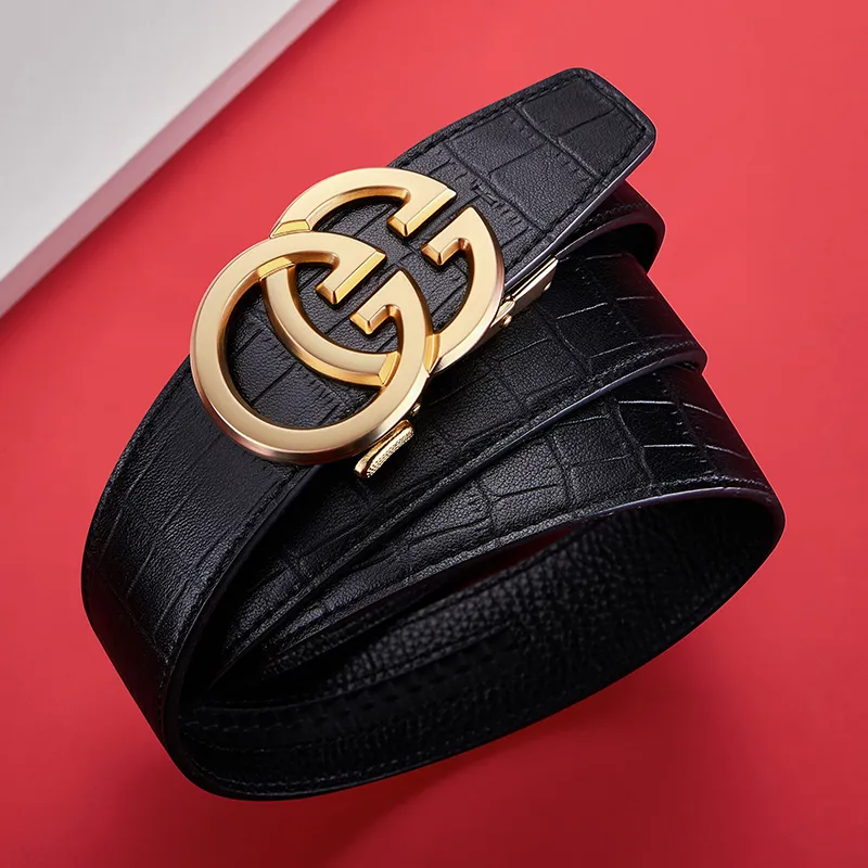 Cheekkiss Cow Leather Belts Men's Gunmetal, Gold 3.5cm-7