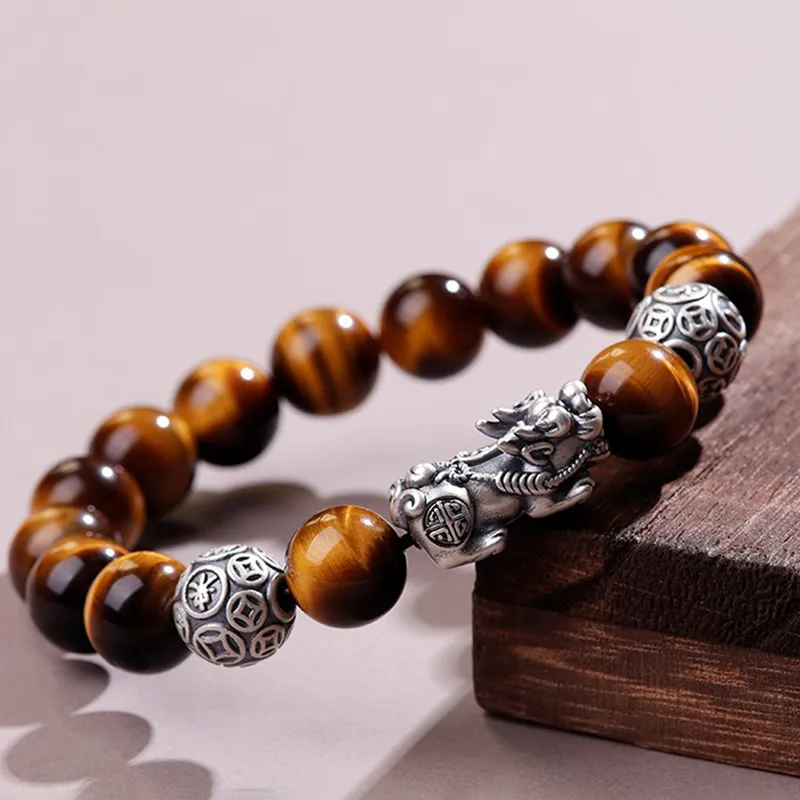 MUSHIFEN Tiger's Eye Stone Bracelets Unisex-2
