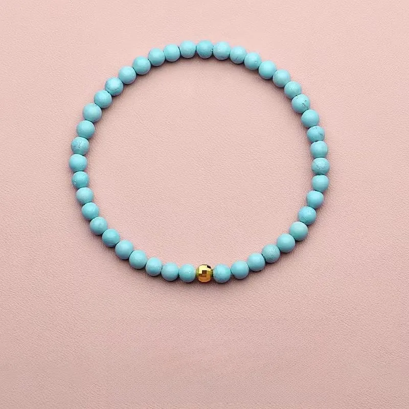 MUSHIFEN Turquoise Beaded Bracelet #Good Luck Women's-1