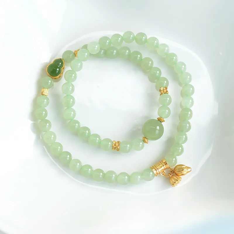 MUSHIFEN Hetian Jade Bracelets Pale Greenish White Jade Women's-1