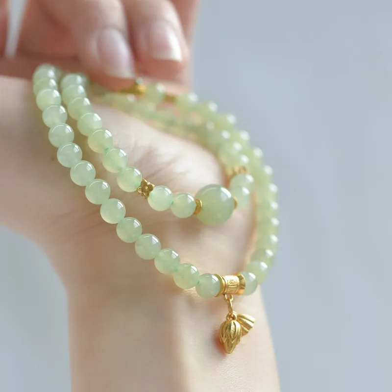 MUSHIFEN Hetian Jade Bracelets Pale Greenish White Jade Women's-4