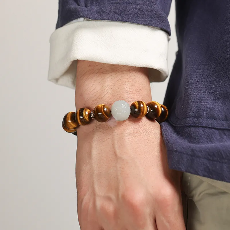 MUSHIFEN Tiger's Eye Stone Bracelets Unisex-4