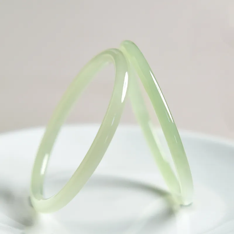 MUSHIFEN Hetian Jade Bangles Green Jade Women's-3