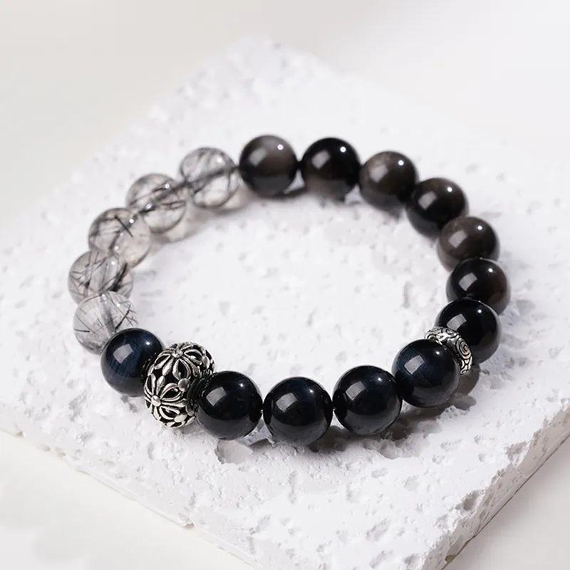 MUSHIFEN Obsidian Jade Bracelets Unisex-2