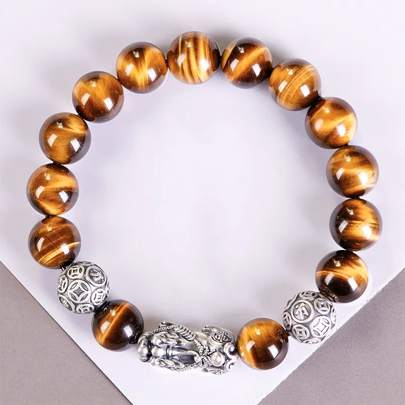 MUSHIFEN Tiger's Eye Stone Bracelets Unisex-4