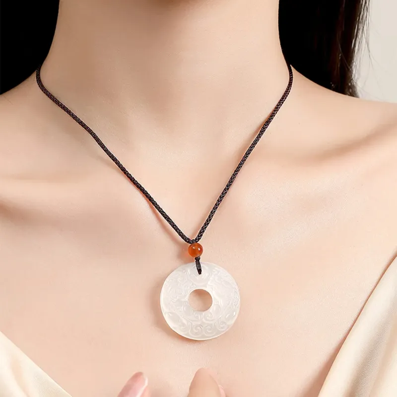 MUSHIFEN Chalcedony Jade Necklaces Unisex-1