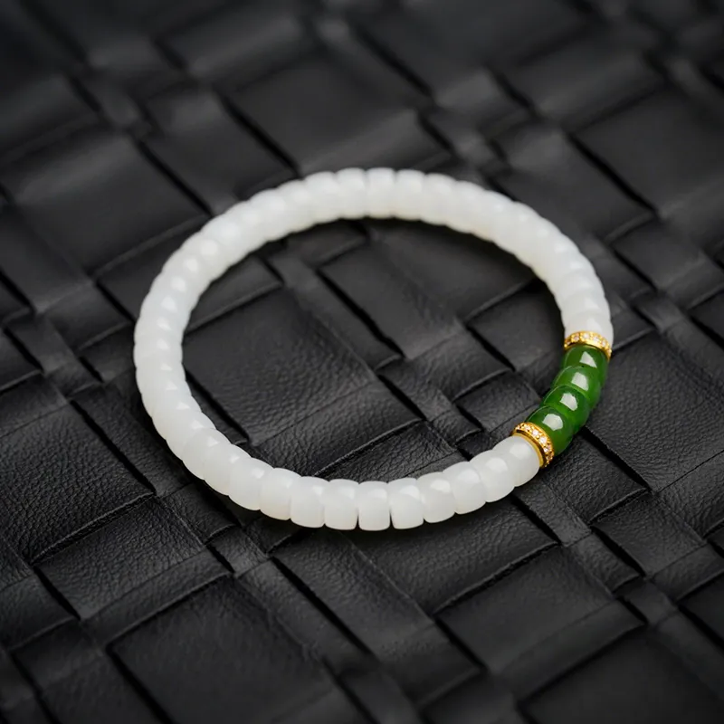 MUSHIFEN Hetian Jade Bracelets White Jade Unisex-2