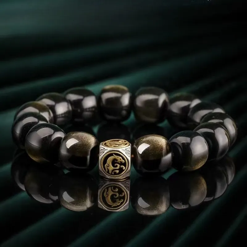 MUSHIFEN Obsidian Beaded Bracelet #Good Luck Men's-4