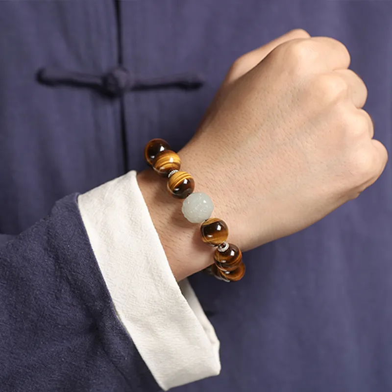 MUSHIFEN Tiger's Eye Stone Bracelets Unisex-2