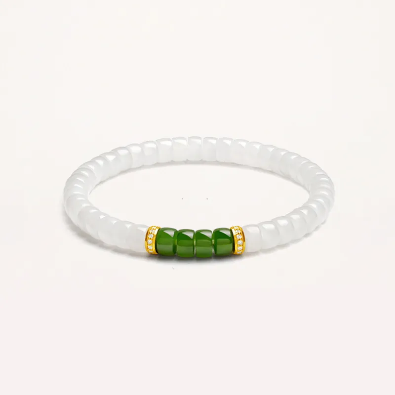 MUSHIFEN Hetian Jade Bracelets White Jade Unisex-4