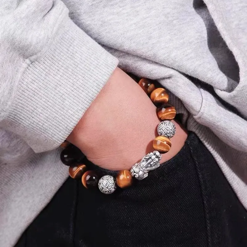 MUSHIFEN Tiger's Eye Stone Bracelets Unisex-3