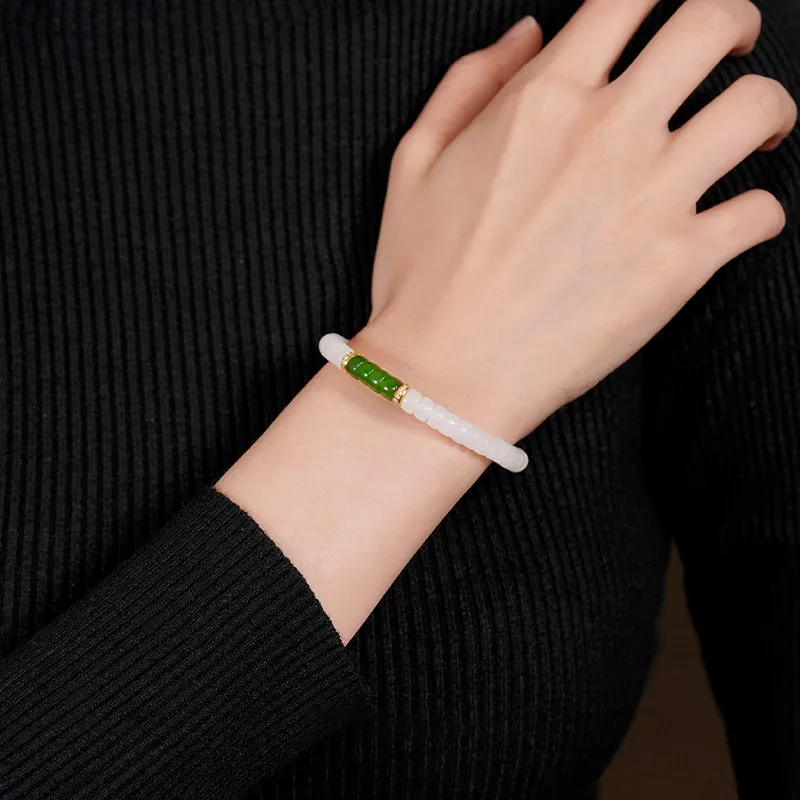 MUSHIFEN Hetian Jade Bracelets White Jade Unisex-3