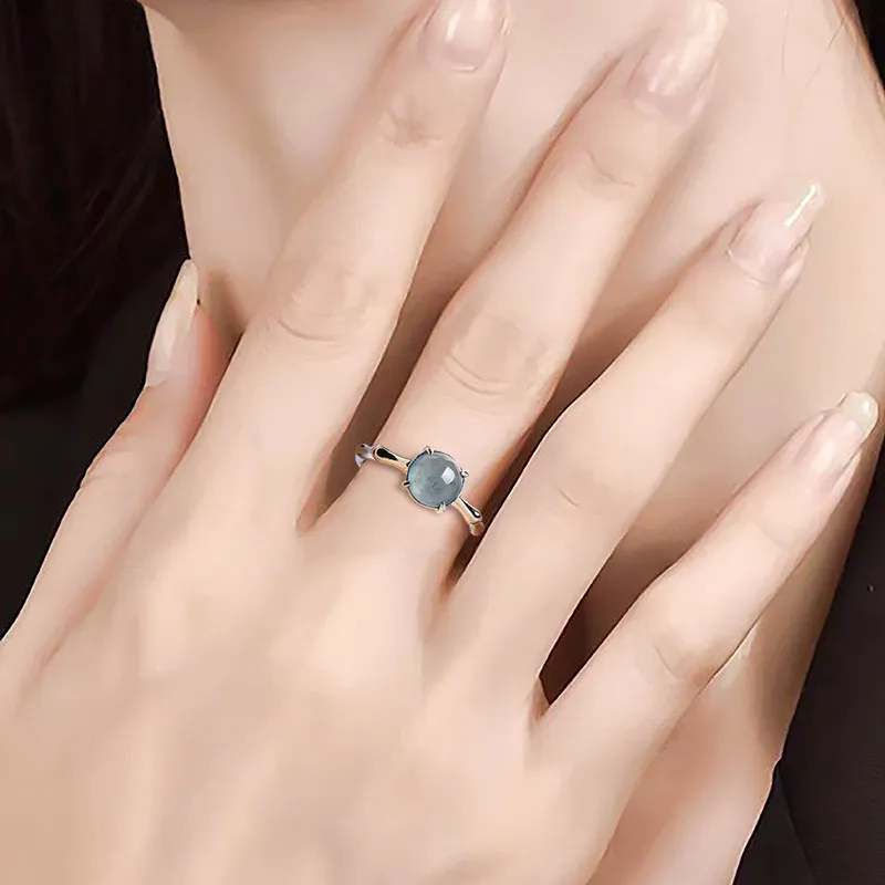 MUSHIFEN Glutinous Jade Jadeite Rings Women's-2