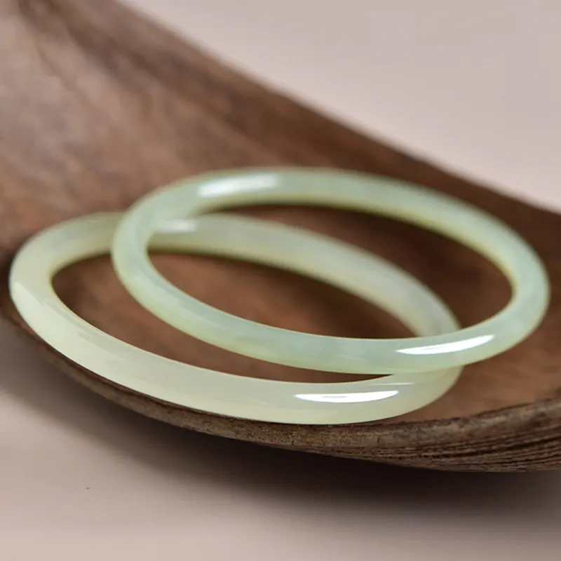 MUSHIFEN Hetian Jade Bangles Green Jade Women's-4