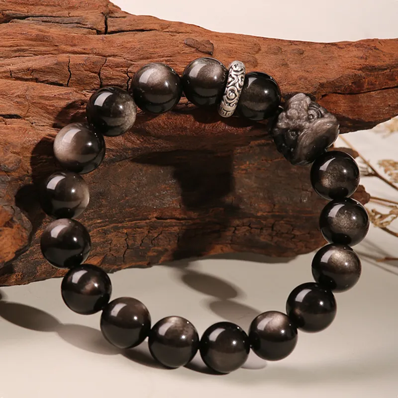 MUSHIFEN Obsidian Beaded Bracelet #Good Luck Unisex-4