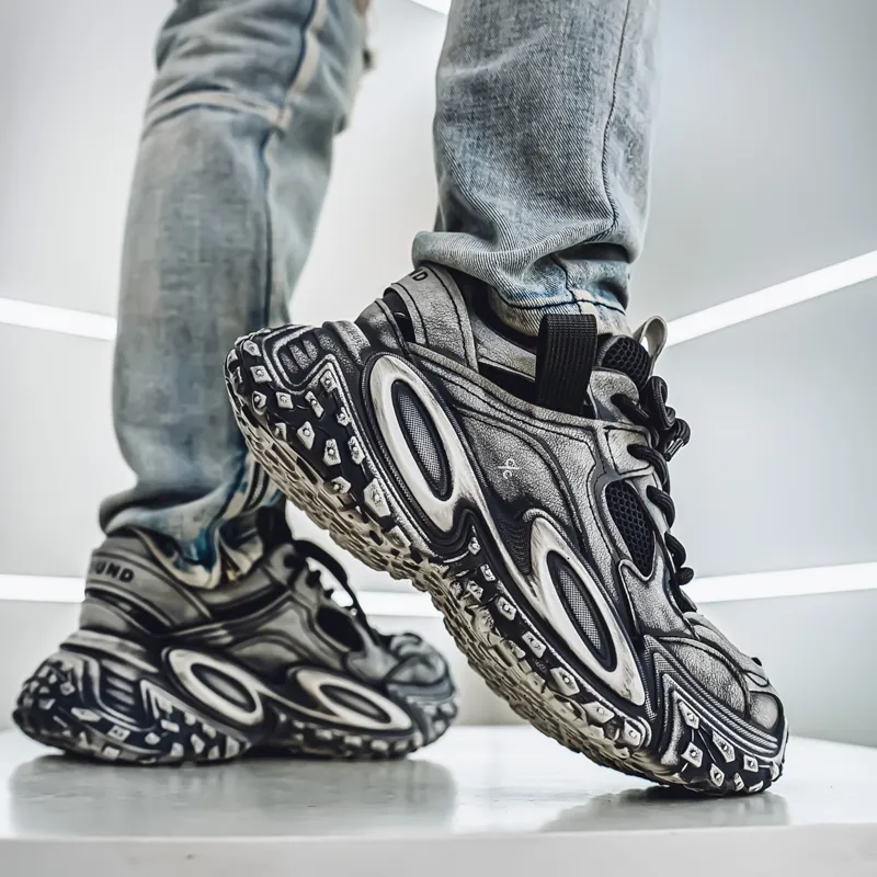 Colorful Creations Slip Resistant, Abrasion Resistant, Breathable, Height Increasing Chunky Sneakers Men's-6