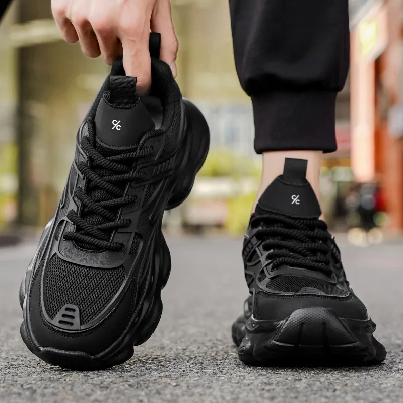Colorful Creations Slip Resistant, Abrasion Resistant, Breathable, Height Increasing Low Top Chunky Sneakers Men's-3