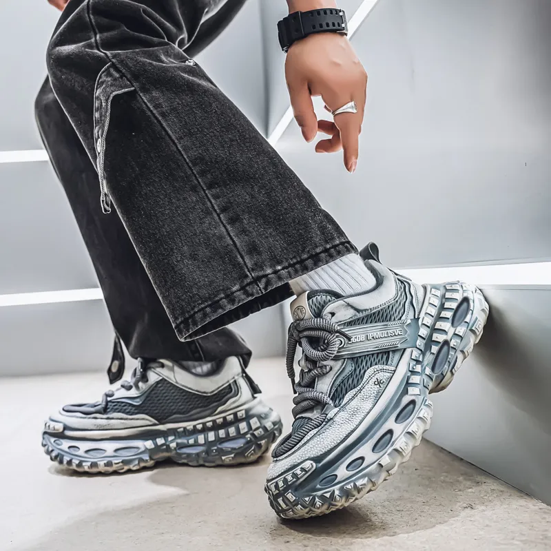Colorful Creations Slip Resistant, Abrasion Resistant, Breathable, Height Increasing Chunky Sneakers Men's-3
