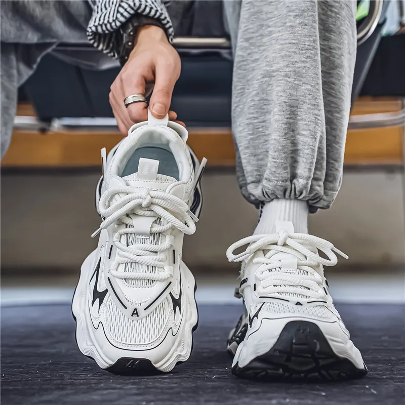 Colorful Creations Slip Resistant, Abrasion Resistant, Breathable, Height Increasing Low Top Chunky Sneakers Men's Box-9