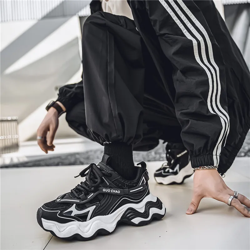 Colorful Creations Slip Resistant, Abrasion Resistant, Breathable, Height Increasing Low Top Chunky Sneakers Men's Box-6