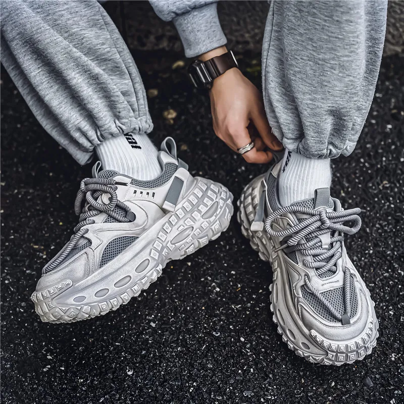 Colorful Creations Cushioning, Slip Resistant, Abrasion Resistant, Height Increasing Low Top Chunky Sneakers Men's-6