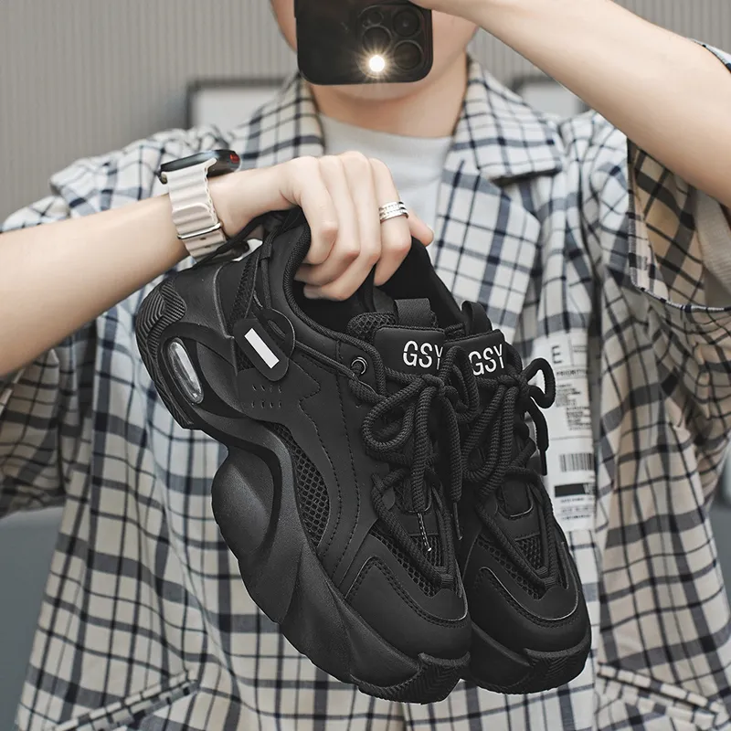 Colorful Creations Slip Resistant, Abrasion Resistant, Breathable, Height Increasing Low Top Chunky Sneakers Men's-9