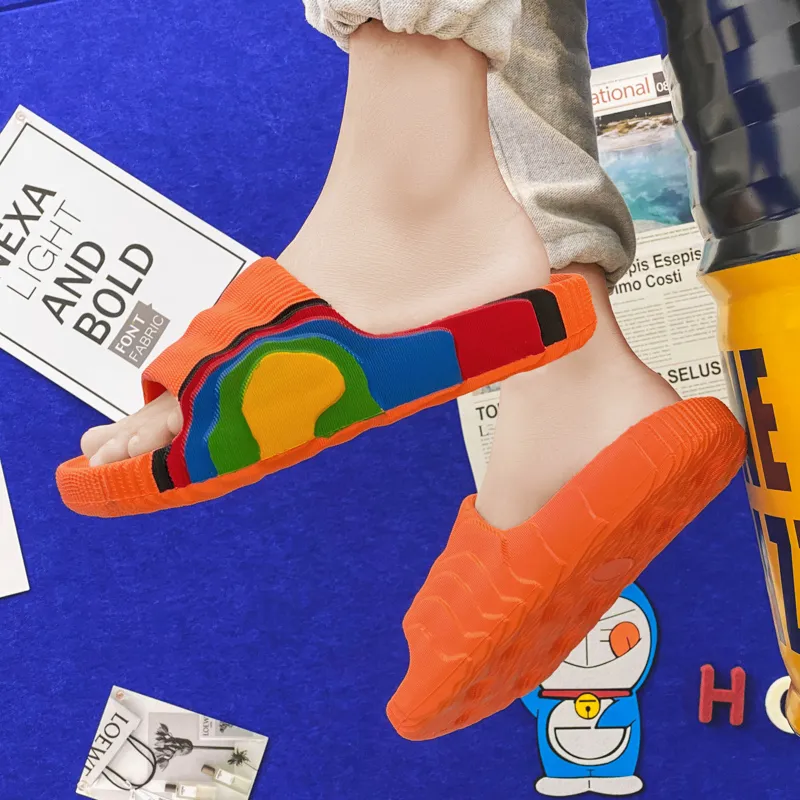 Colorful Creations Quiet Slip Resistant Odor Resistant Abrasion Resistant Slide Slippers Unisex Box-13