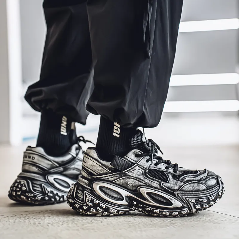Colorful Creations Slip Resistant, Abrasion Resistant, Breathable, Height Increasing Chunky Sneakers Men's-2