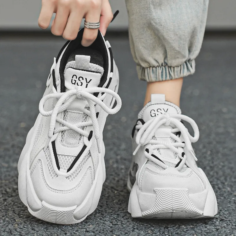 Colorful Creations Slip Resistant, Abrasion Resistant, Breathable, Height Increasing Low Top Chunky Sneakers Men's-3
