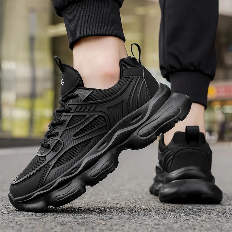 Colorful Creations Slip Resistant, Abrasion Resistant, Breathable, Height Increasing Low Top Chunky Sneakers Men's-2